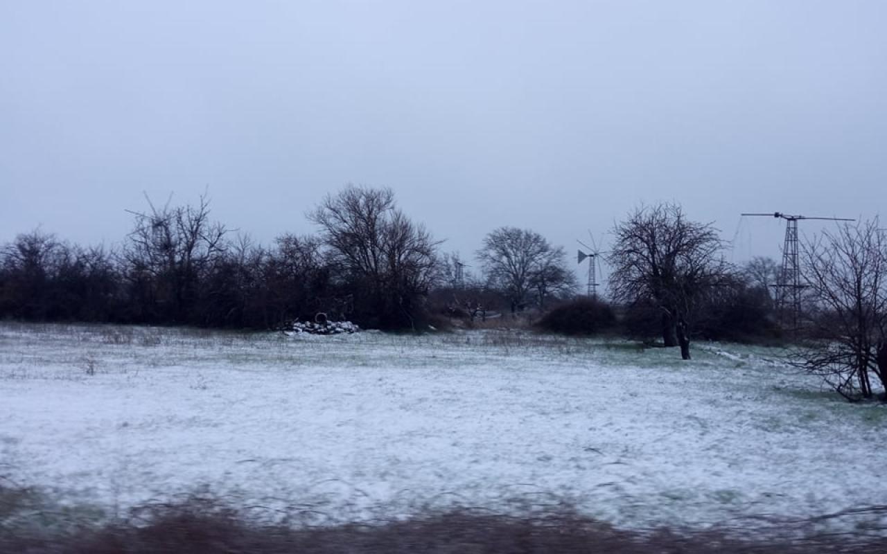 Χαρακτηριστική εικόνα του χιονισμένου Οροπεδίου.