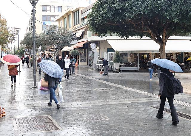 κέντρο Ηρακλείου - βροχή