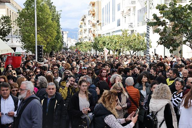 Κινητοποίηση για τα Τέμπη στο Ηράκλειο